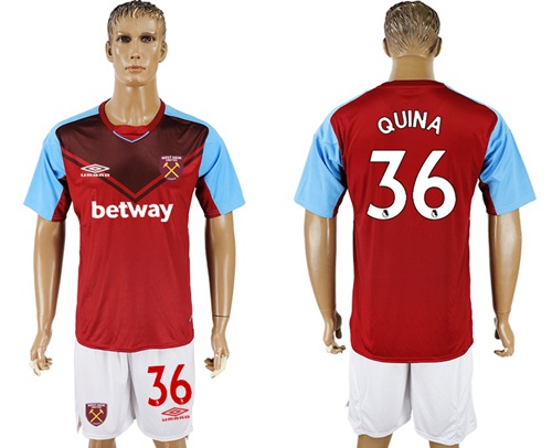 West Ham United #36 Quina Home Soccer Club Jersey